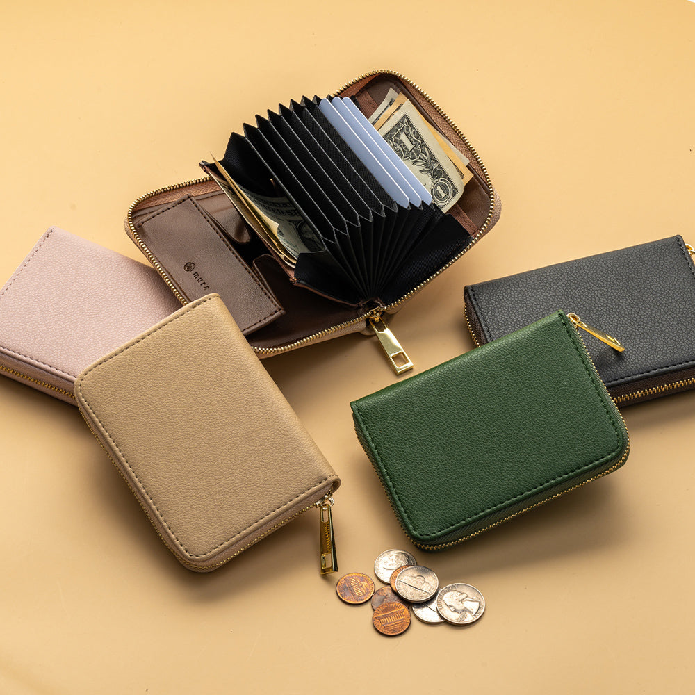 リサイクルPUレザー じゃばら式 スキミング防止 小銭入れ付き