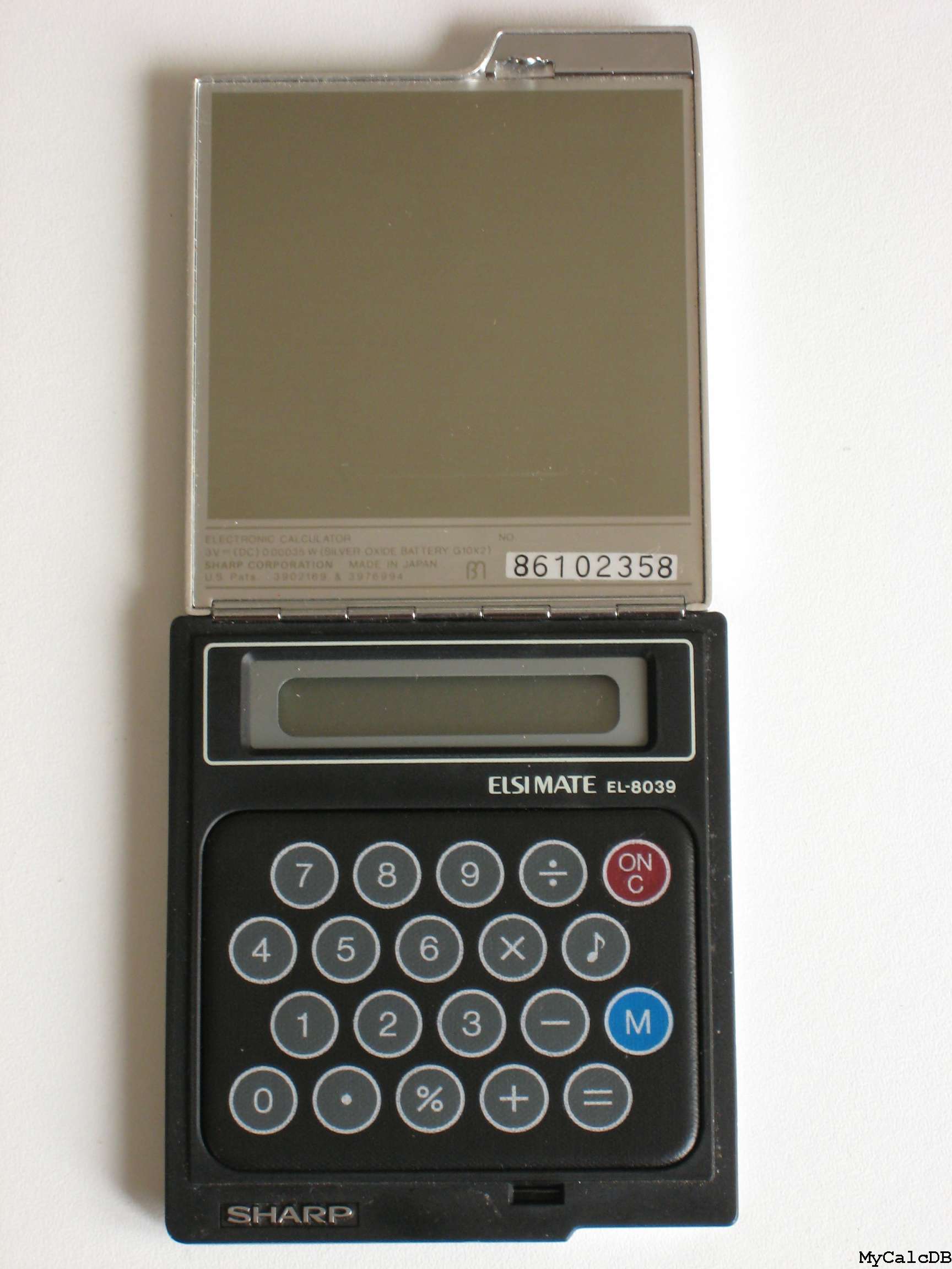 MyCalcDB : Calculator Sharp EL-8039 aka ELSI MATE EL-8039
