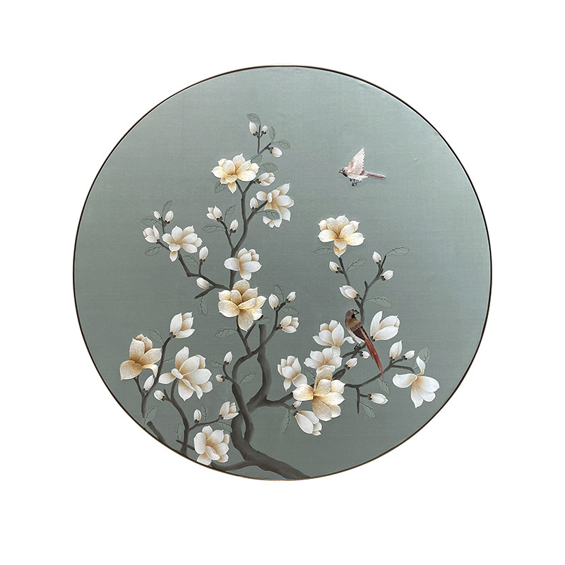 中国屏風 刺繍 雲林山房一修 四季山水 インテリア アンティーク 【公式