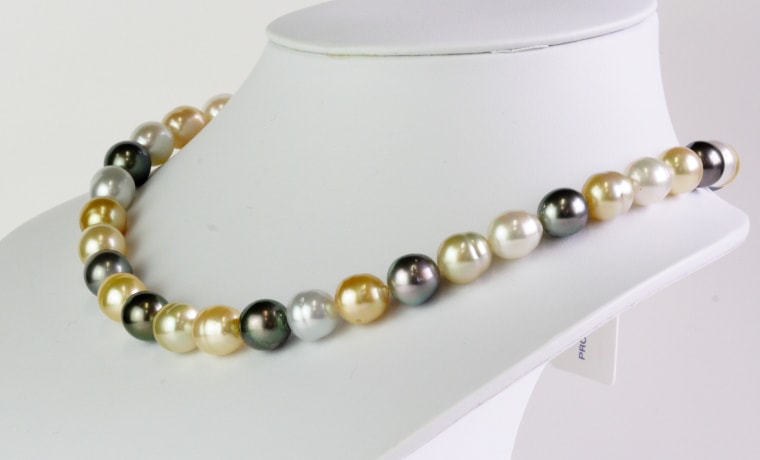アコヤ真珠マルチカラー、マルチサイズ、あこや砂芥子パールのロング