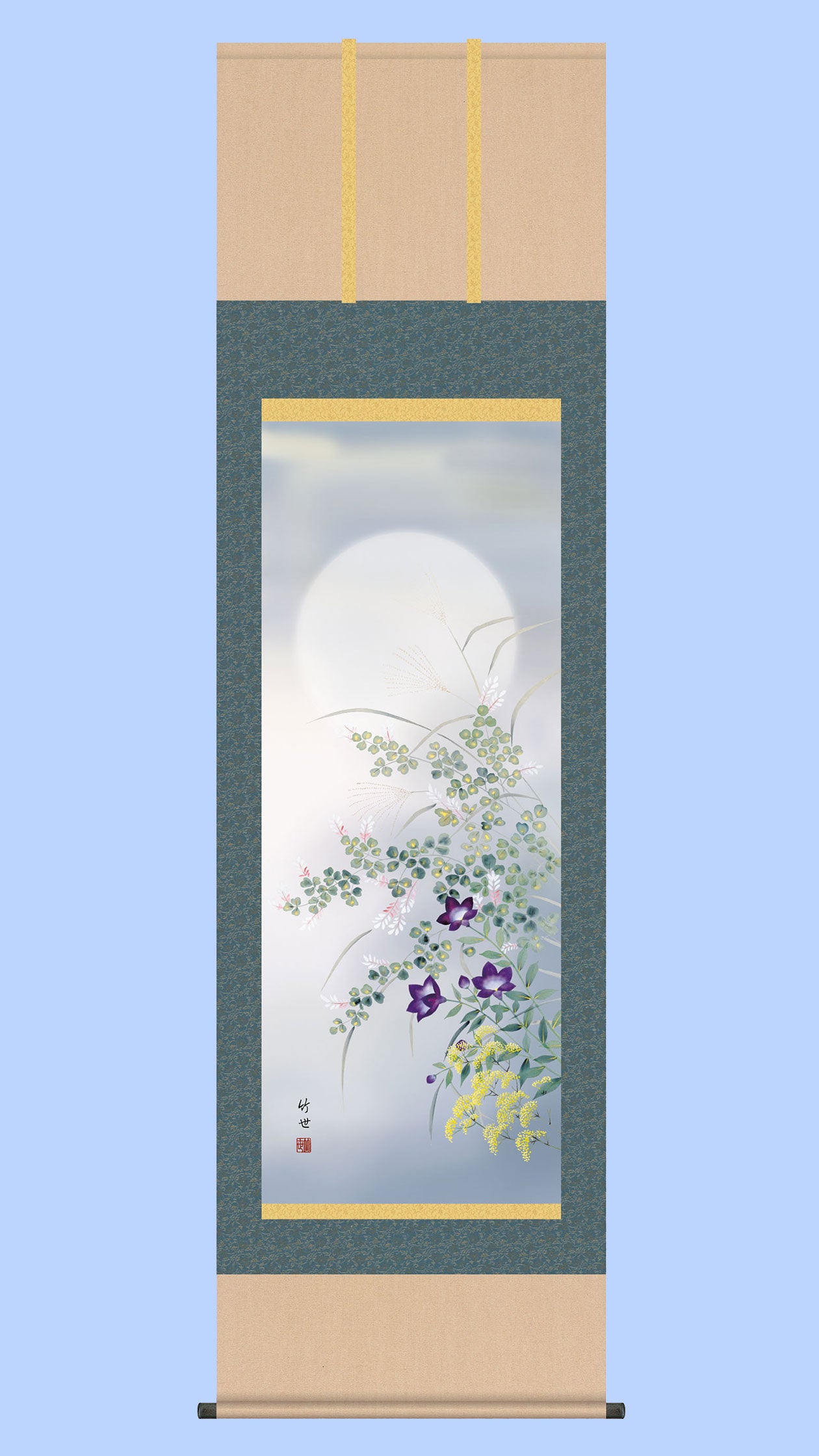 美品］掛け軸 日本画「早春」大野草思 美品］掛け軸 日本画「早春」大