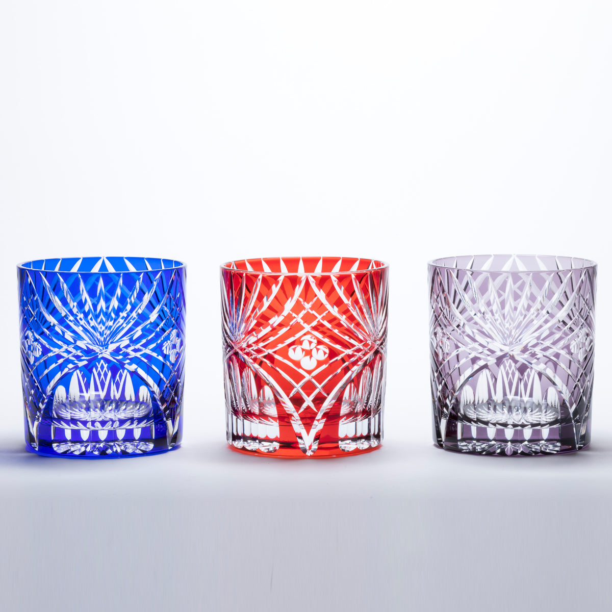 M-190-各色 弧菱重文様 オールド ルリ アカ ムラサキ – 硝子工房 彩鳳