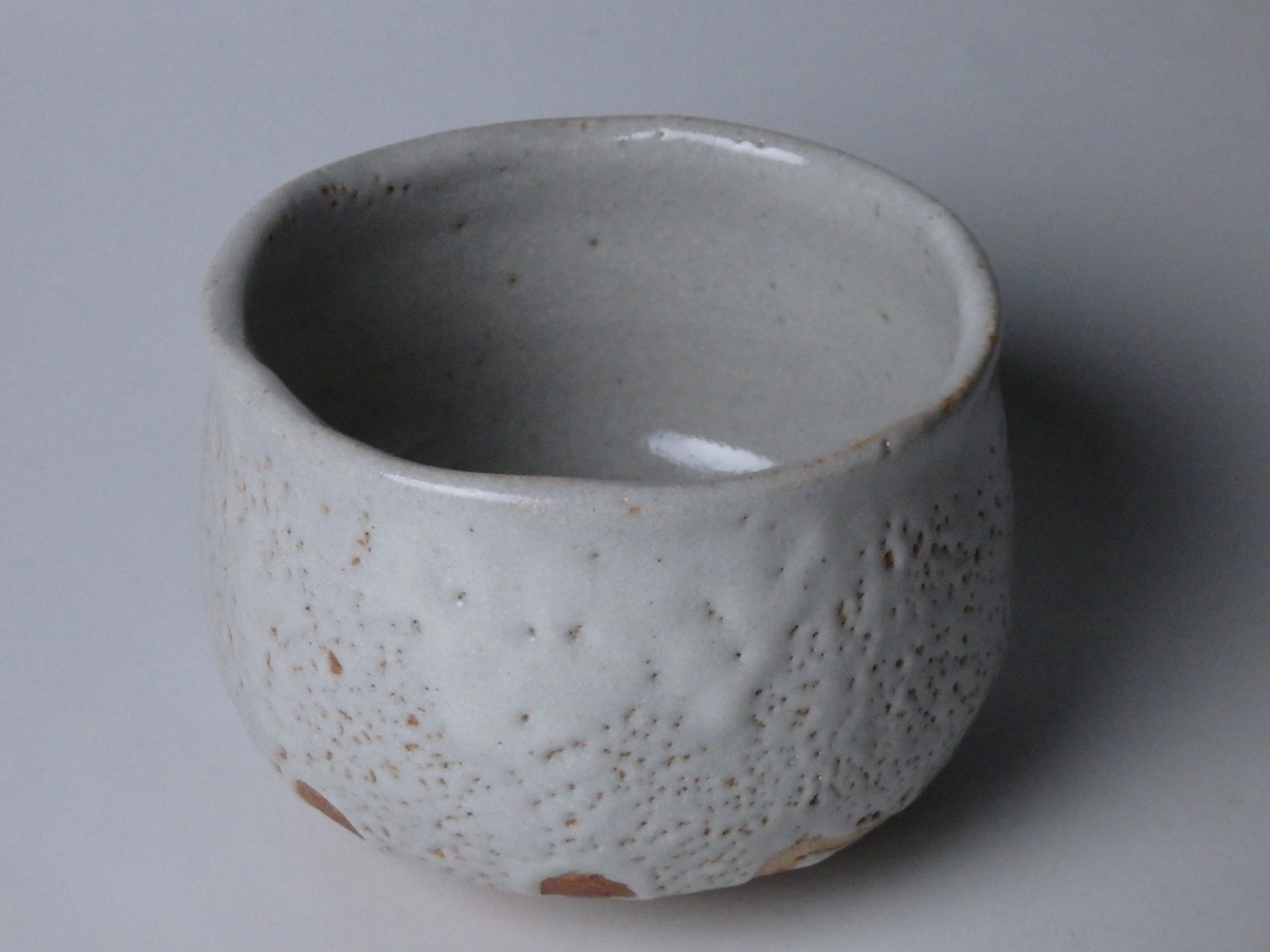 ☆不東庵 細川護煕 志野 茶碗☆共箱・共布☆鼠志野☆