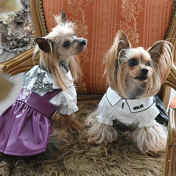 アナ スイ ANNA SUI フェイクレザープリーツワンピース【小型犬 犬服