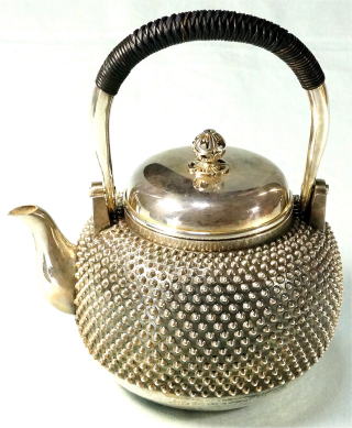 純銀製 湯沸し 銀瓶 煎茶道具 古美術 純銀製 湯沸し 銀瓶 煎茶道具 古