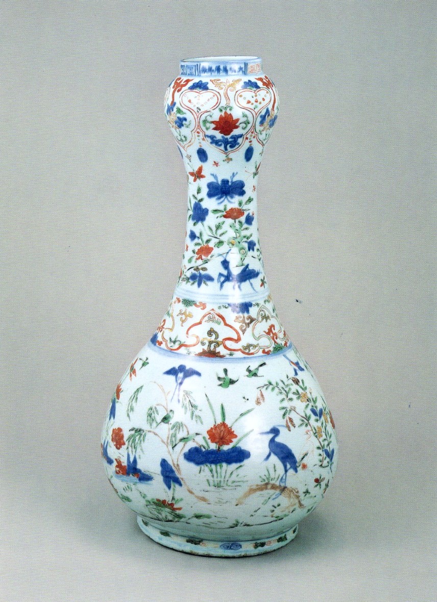 中国古美術✦清大明宣徳紋・緑彩・魚藻紋酒壺38＊19✦置物・酒道具