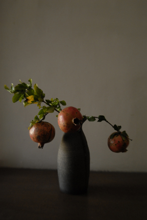 柘榴（ざくろ）を生けてみました (diary)