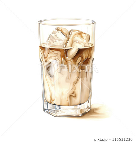 油彩画 アイスカフェラテ 油彩画アイスカフェラテ