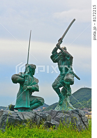 稀品】◇宮本武蔵（武州）短冊『吊蒐競渡舩』◇検） 佐々木小次郎 巌流