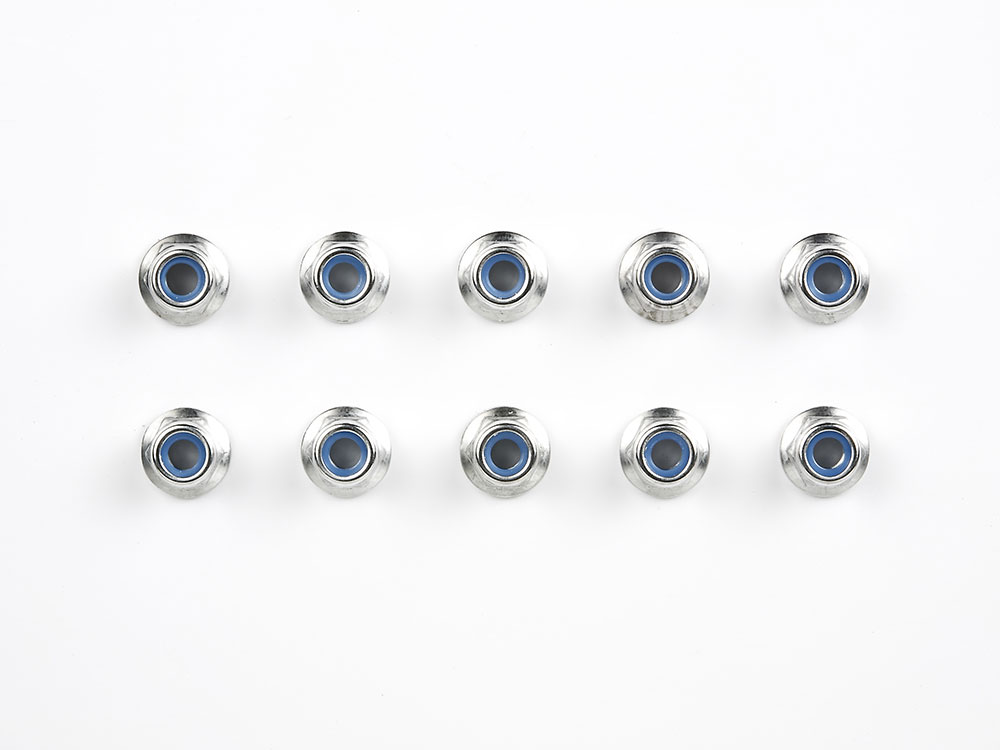 OP.24 4mm アルミフランジロックナット(10個セット): RCモデル｜TAMIYA