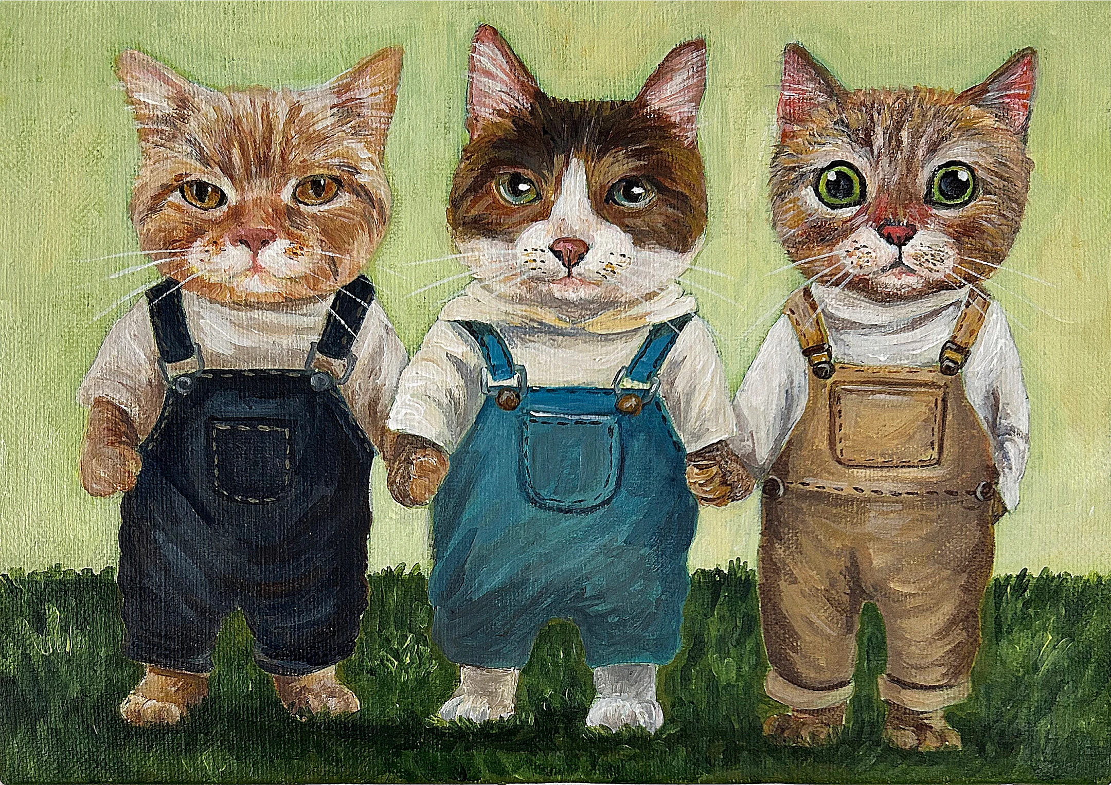 田嶋香里（TAJIMA KAORI）｜人間社会を猫で描く画家 - 擬人化した猫の