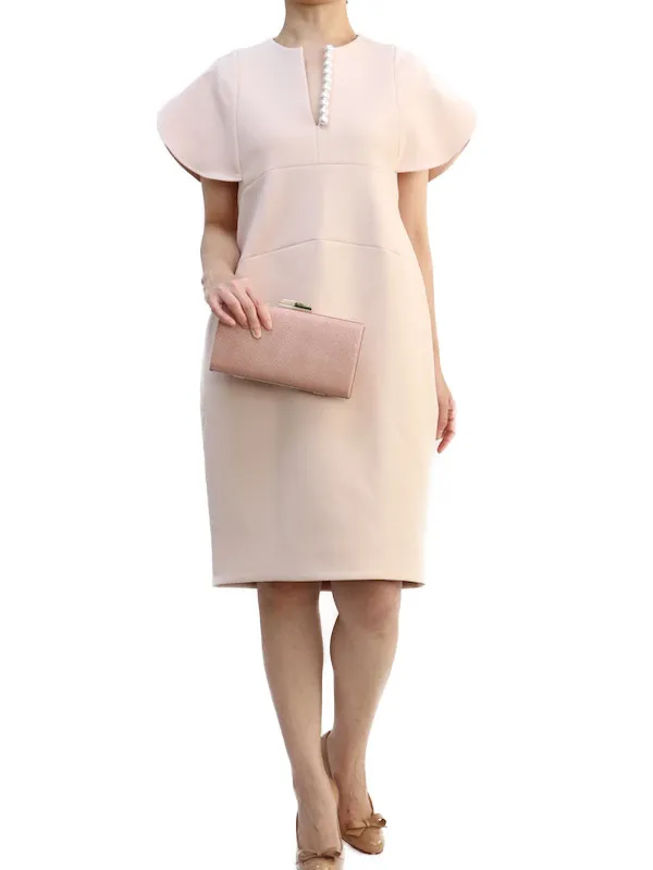 YOKO CHAN（ヨーコチャン） フレアスリーブパールスリットラインドレス