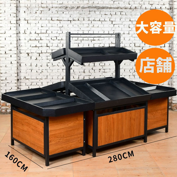 ディスプレイラック展示台セット陳列台 組立不要 折りたたみ長さ2-3m幅52