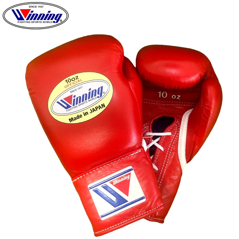 Winning ボクシンググローブ 10oz 赤/白(本革/レア) Winning