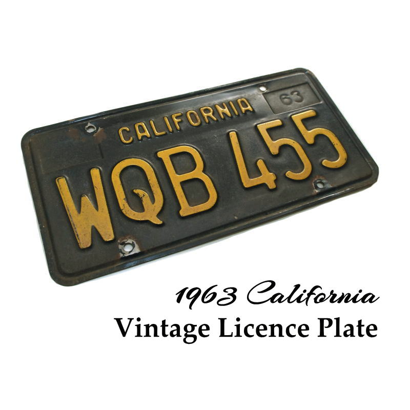 OLD カリフォルニア州アンティーク黒ナンバープレート USAヴィンテージ
