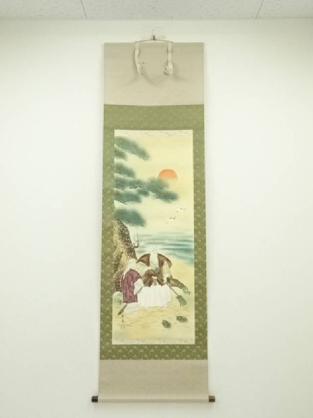 露草図】二木紫石 2603 共箱 蜂 掛け軸 肉筆 【公式通販】