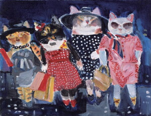 久下貴史 原画・版画展～マンハッタナーズの猫たち～ 絵画 版画 猫 久