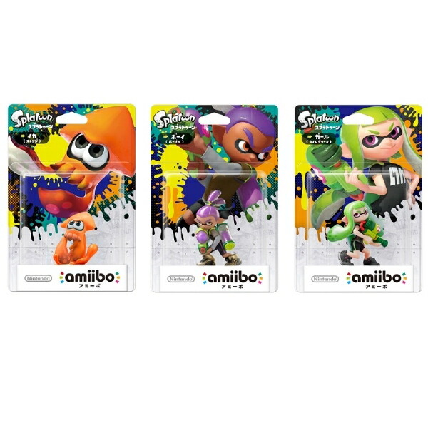 限定amiibo3点含グリーンガールパープルボーイオレンジイカなど