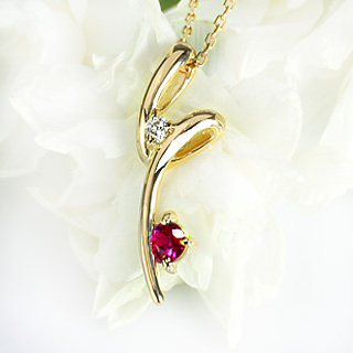 楽天市場】K18ルビー＆ダイヤペンダントトップ(18k、18金製)(p1814