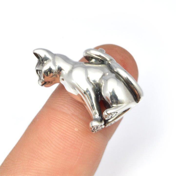 楽天市場】銀の猫 ネコペンダント2 シルバー925 Silver925 (ネックレス