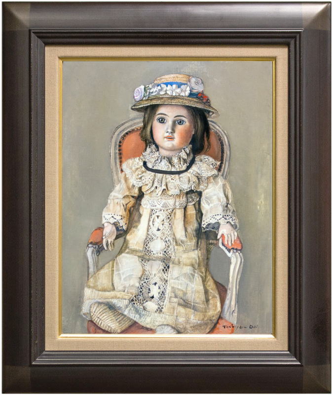 井上司「日傘の少女」油彩画 F8