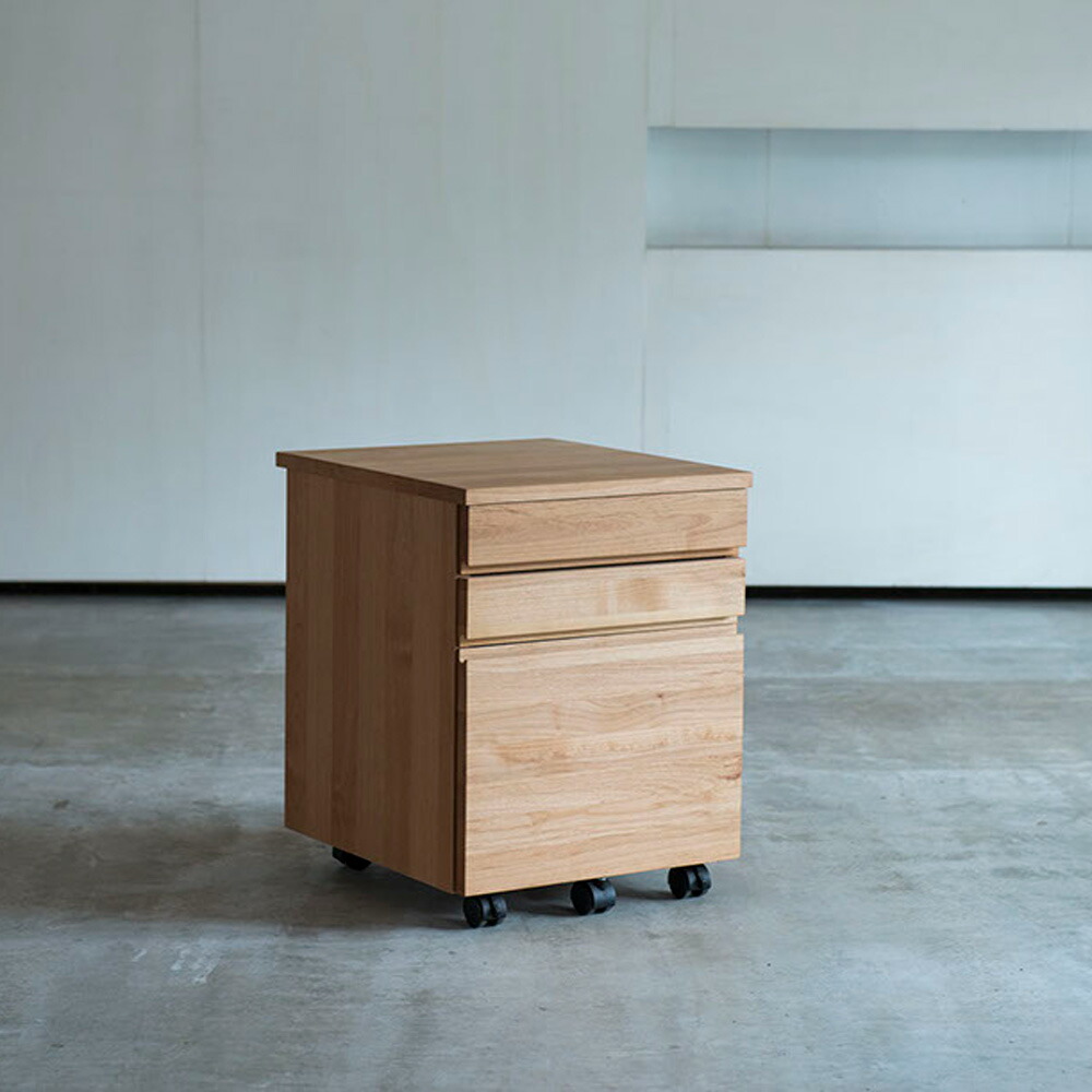 楽天市場】天然木 デスクワゴン アルダー（無垢材 ワゴン サイドワゴン