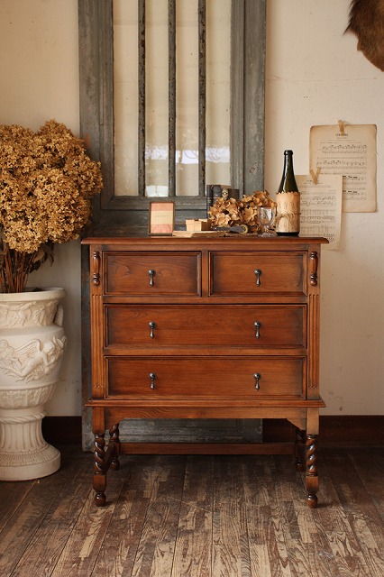 楽天市場】英国アンティークスタイル オーク材 チェスト 収納 S117