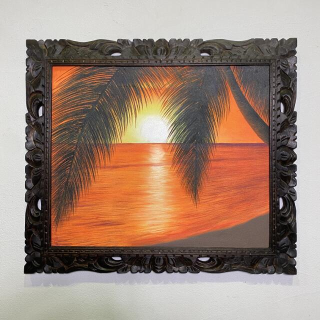 絵画バリ島ヤシの木とハンモック No.0508 絵画バリ島ヤシの木と