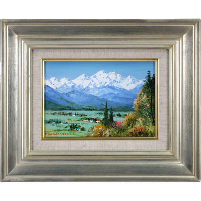 真作保証 清水弘哉『札幌郊外・冬景色』肉筆 大判 18号 油彩画 48万円