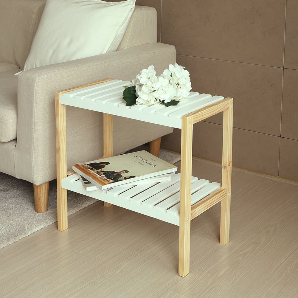 ナチュラルウッドオープンシェルフ 2セット ホワイトオーク オーダー品