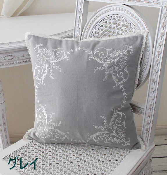 楽天市場】(SALE30%OFF) クッションカバー 刺繍 コットン ナチュラル 3