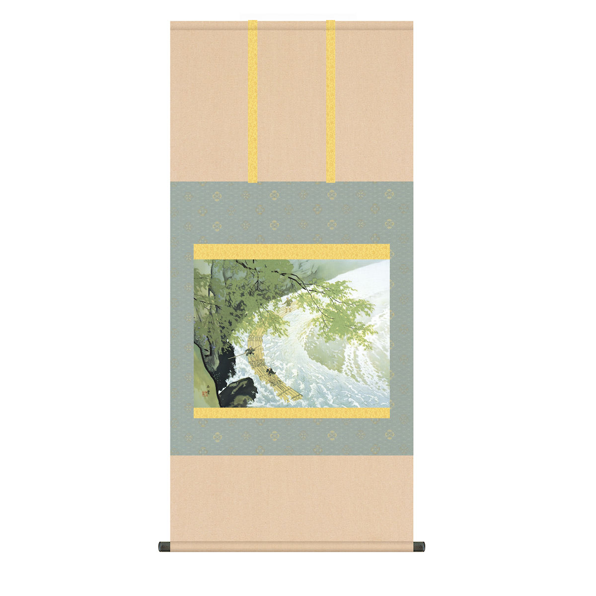 複製/川合玉堂/奔泉紅葉/工芸/桐箱二重箱付/布袋屋掛軸HE-243 複製