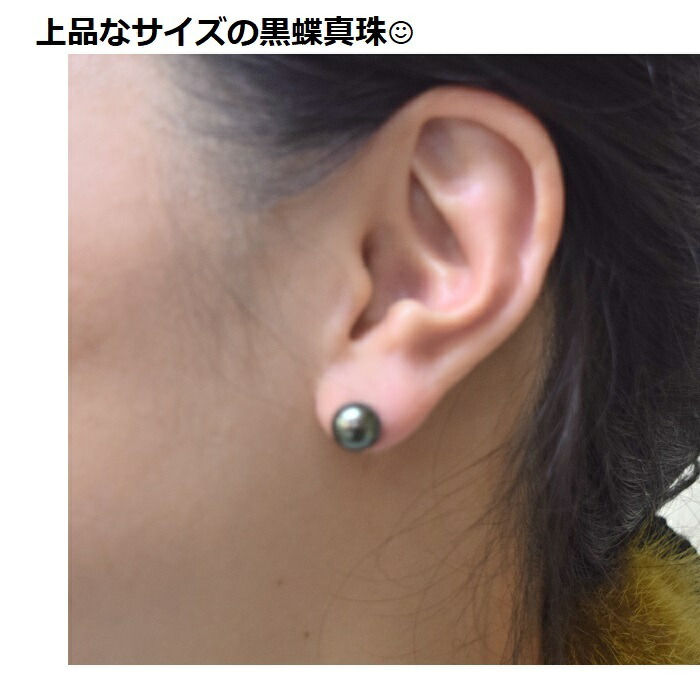楽天市場】南洋真珠ピアス【黒蝶真珠8.0mm】イヤリングに変更可/本真珠