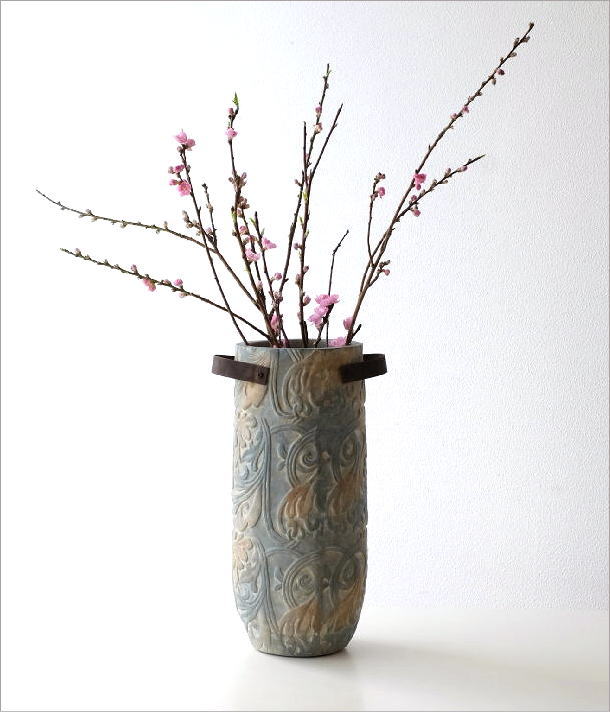 楽天市場】花瓶 おしゃれ 陶器 フラワーベース 花器 幅25×高さ41cm