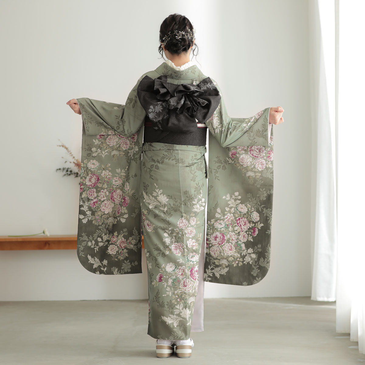 楽天市場】【振袖 レンタル】 結婚式 結納R2072モスグリーン ゴブラン