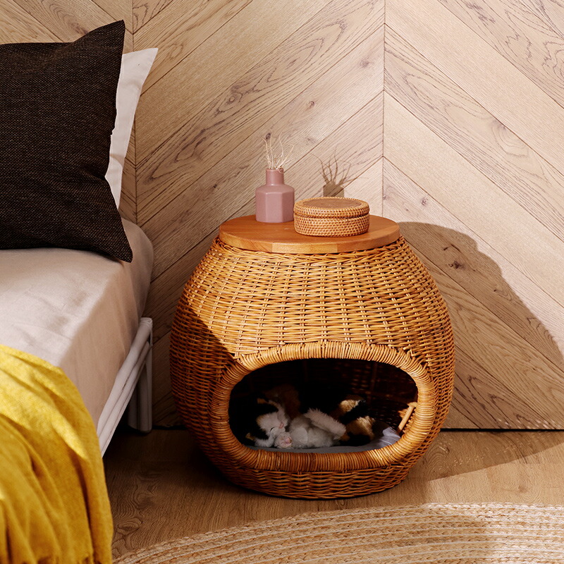 ペットハウス＆テーブル 丸型 大 ブラウン Amazon.co.jp: アイリス