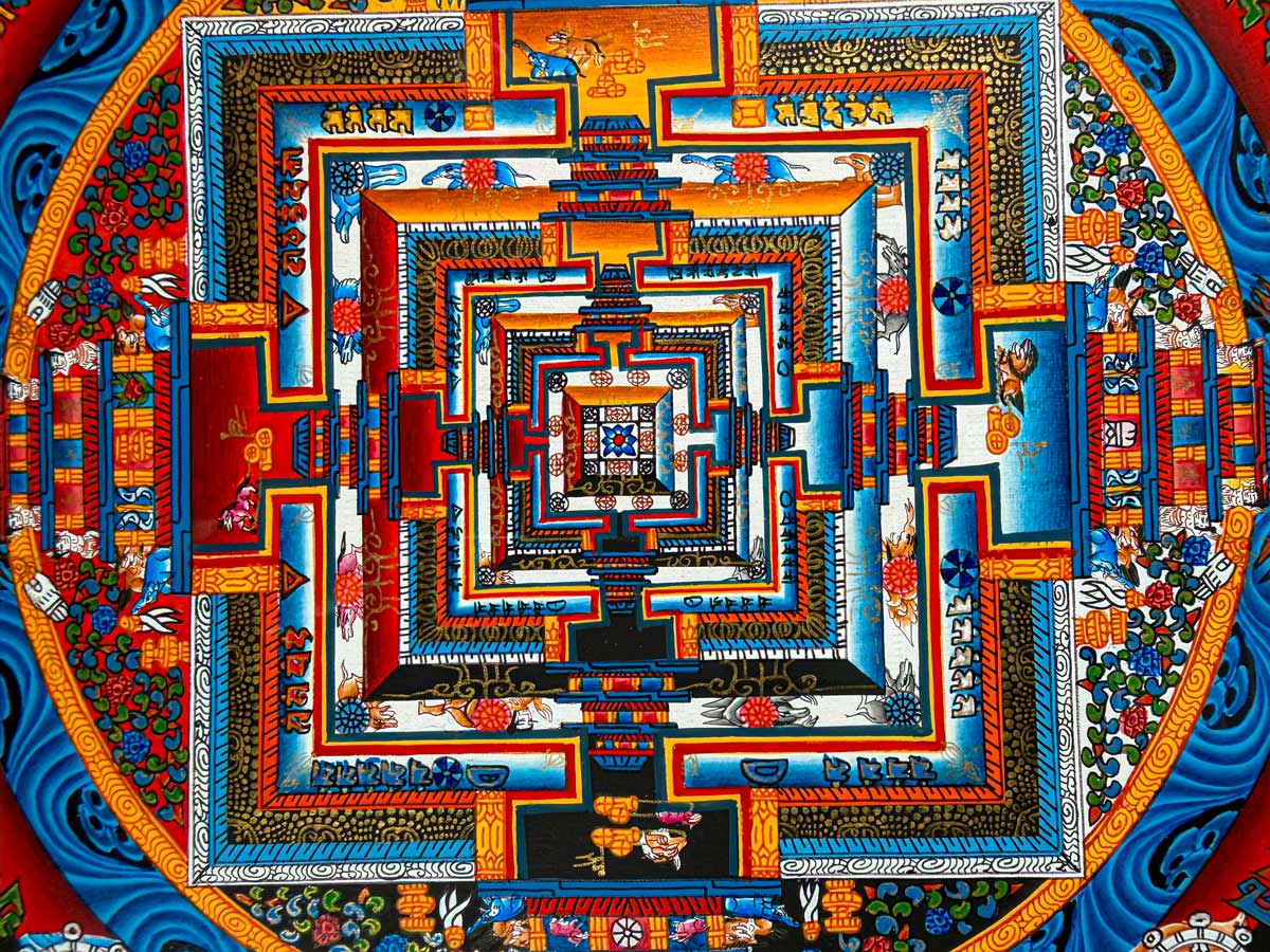 チベット密教 手描き曼荼羅（マンダラ）タンカ【新品・一点物】肉筆画