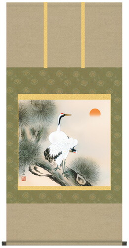楽天市場】松上双鶴 掛軸 : 襖（ふすま）・掛け軸屋 和紙苑