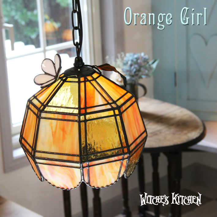 カラフル ステンドグラス ペンダントライトオレンジ 楽天市場