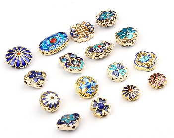 楽天市場】七宝焼き花柄立体ビーズ 中国伝統景泰藍 ペンダント