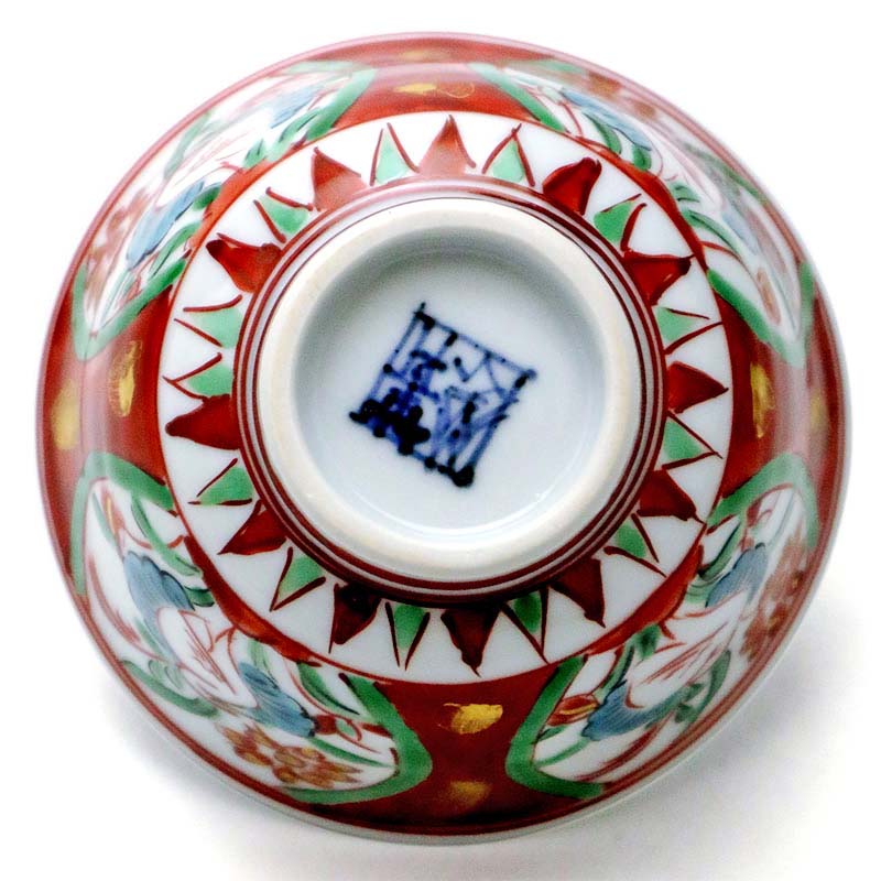 九谷焼須田菁華造色絵蕪文汲出茶碗2客 九谷焼：色絵かぶら文茶碗・須田