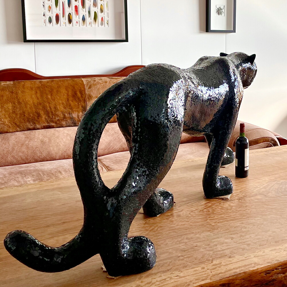 楽天市場】黒ヒョウ オブジェ インテリア モダン 北欧 置き物 アニマル