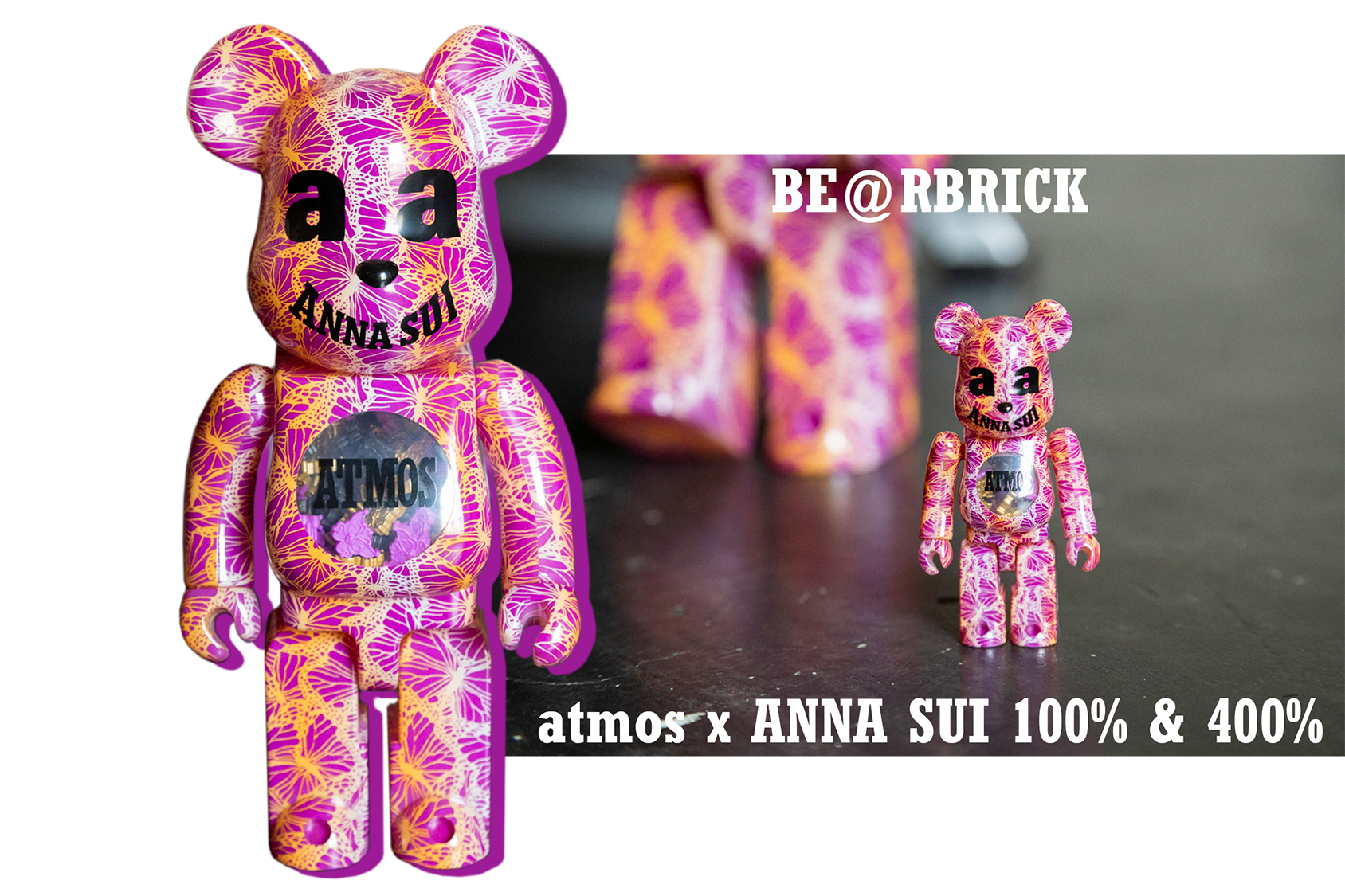 MEDICOM TOY BE@RBRICK atmos x ANNA SUI 100% & 400%