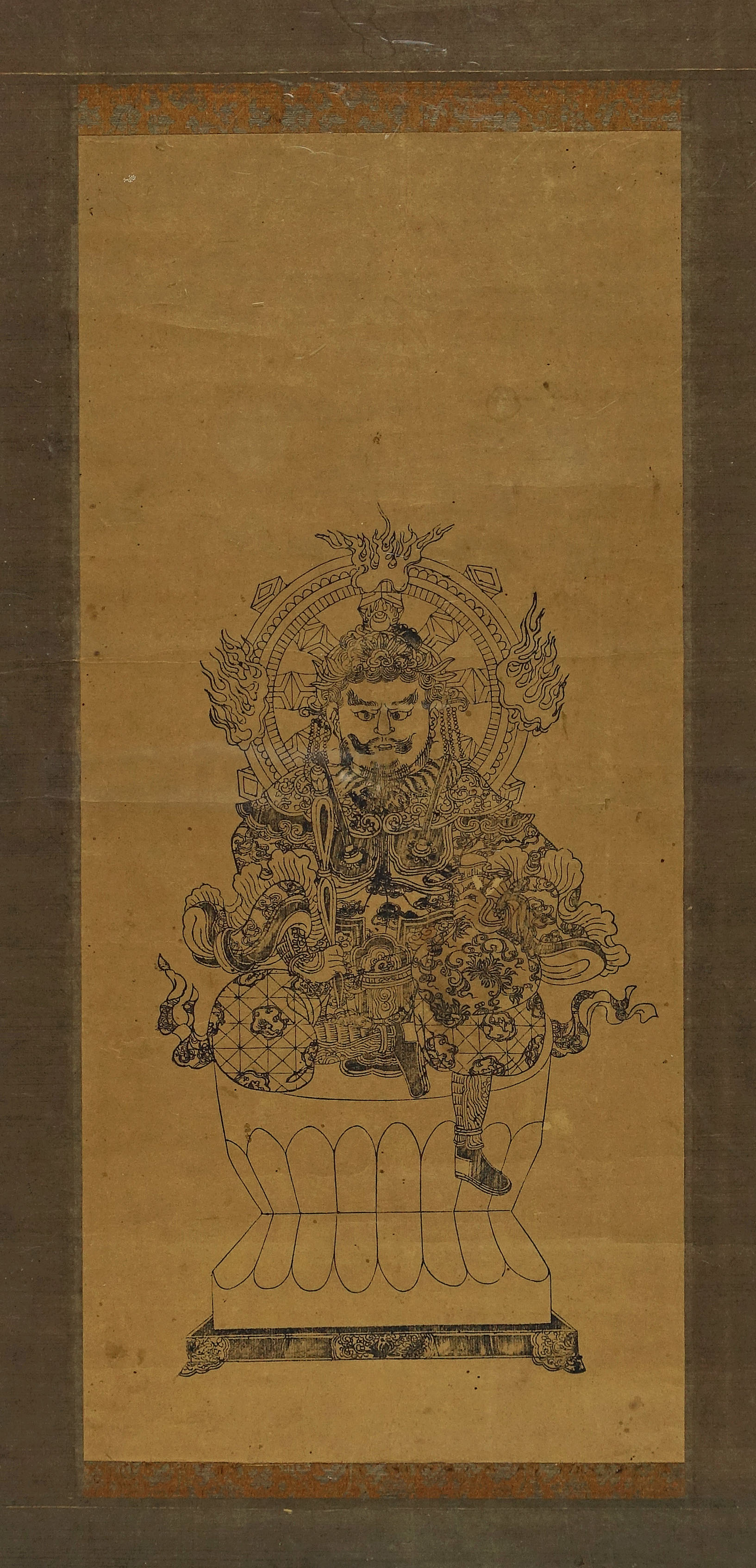 毘沙門天像 彩色木版図」1枚|仏教美術 仏像 木版 浮世絵 江戸時代