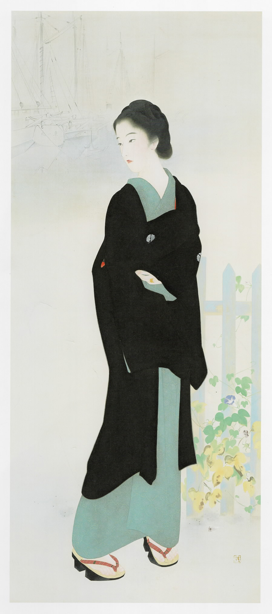 西村西望 紙本水墨画賛 【97歳時 天地正大気】 模写 稀有な作品 西村西