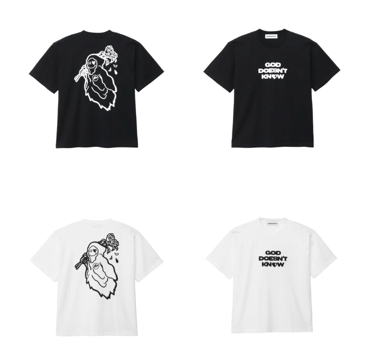 GOD ONLY KNOWS FRAGMENT Tシャツ 白 GOD ONLY KNOWS FRAGMENT Tシャツ