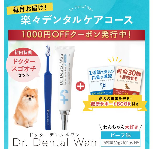 ドクターデンタルワン 犬用口腔ジェル 30g プレーン味 4本セット