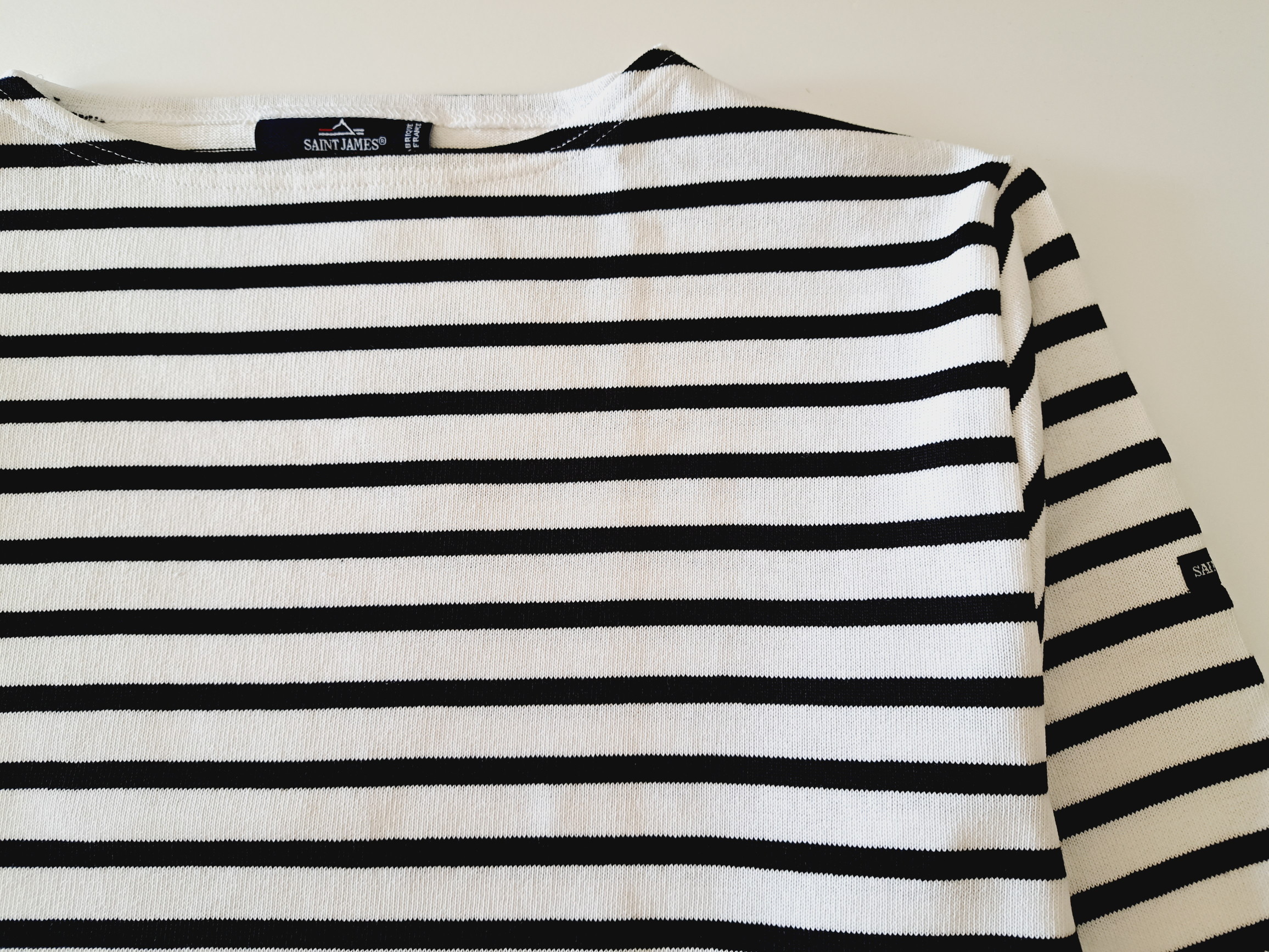 セントジェームス バスクシャツ ウエッソン ホワイト×ブラック NEIGE