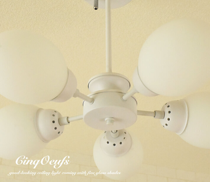 シーリングライト シャンデリア風 5灯 ホワイト