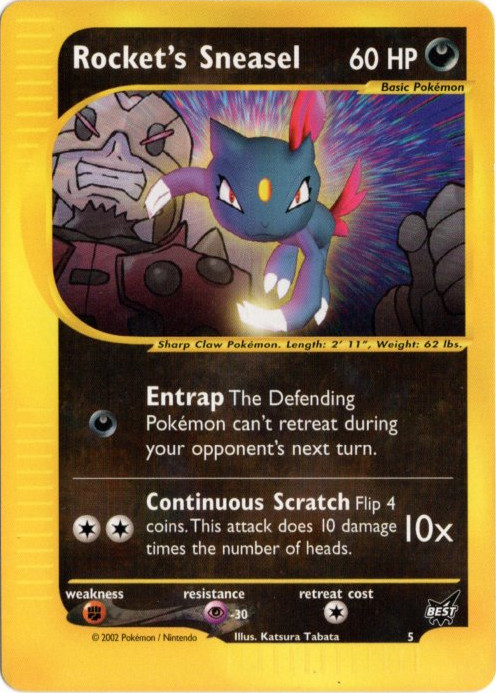 R団のニューラ 海外版 英語版 カードe プロモ Rocket's Sneasel - 5